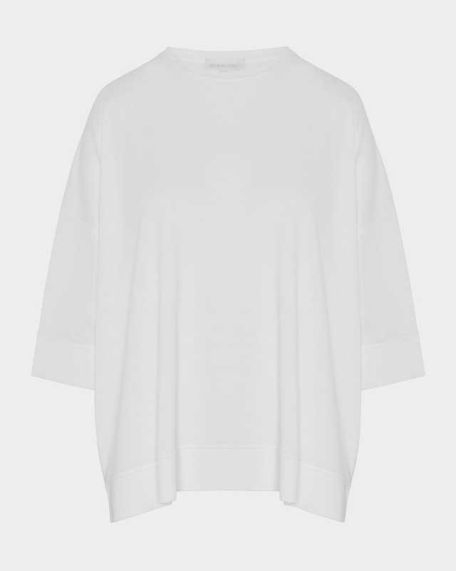 Round Neck 3-4 Sleeve Top With Hembands (Mid Plus)